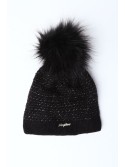 Black hat with silver thread for winter C16 - Online store - Boutique